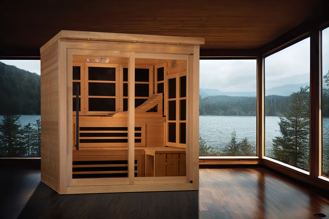 Golden Designs Monaco Limited Edition 6-person PureTech™ Near Zero EMF FAR Infrared Sauna